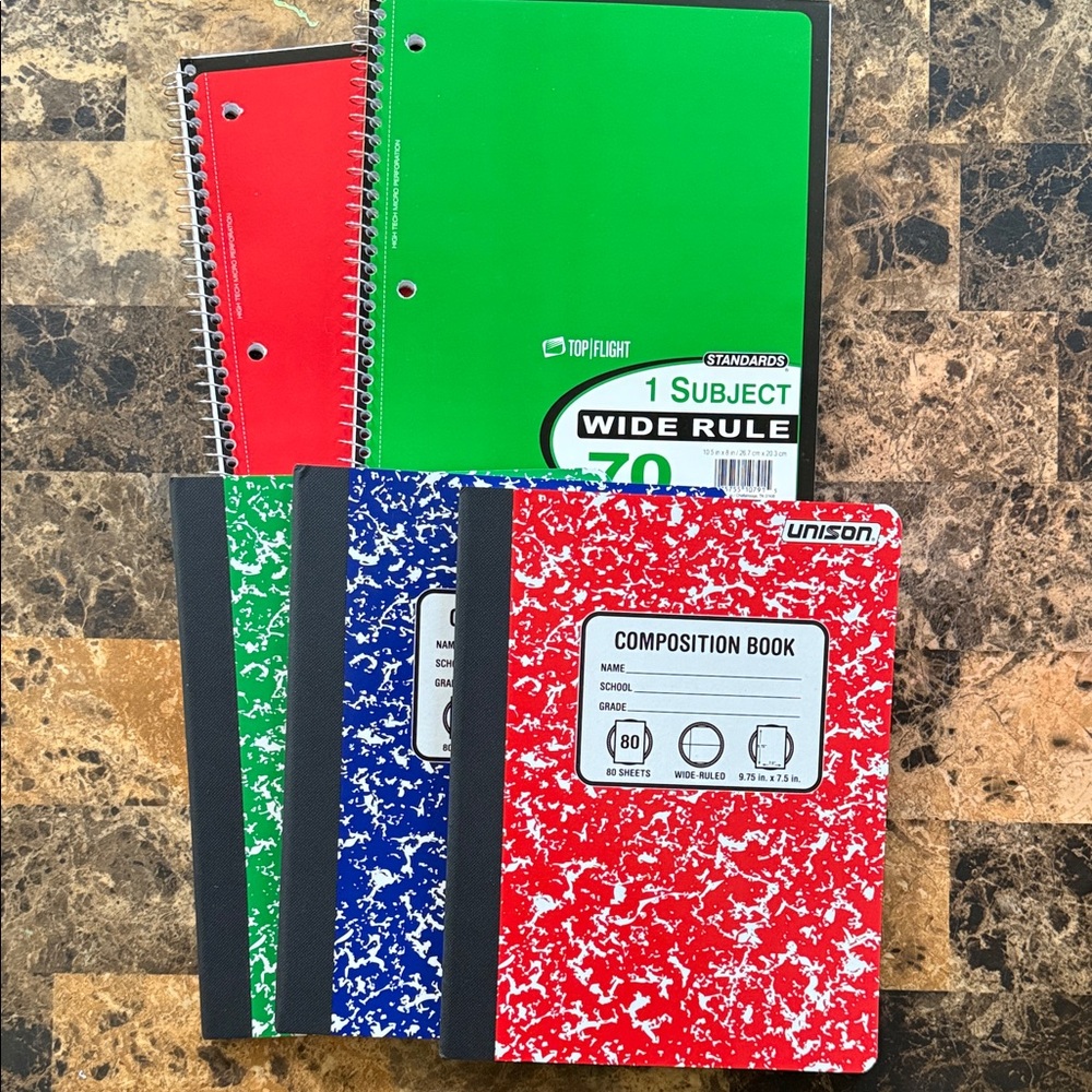 Composition Book Set - Red, Blue, Green